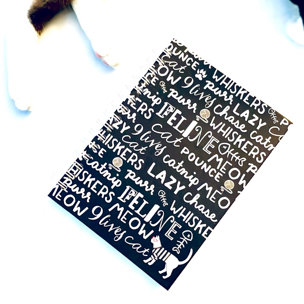 Black and White Hardback Cat Journal